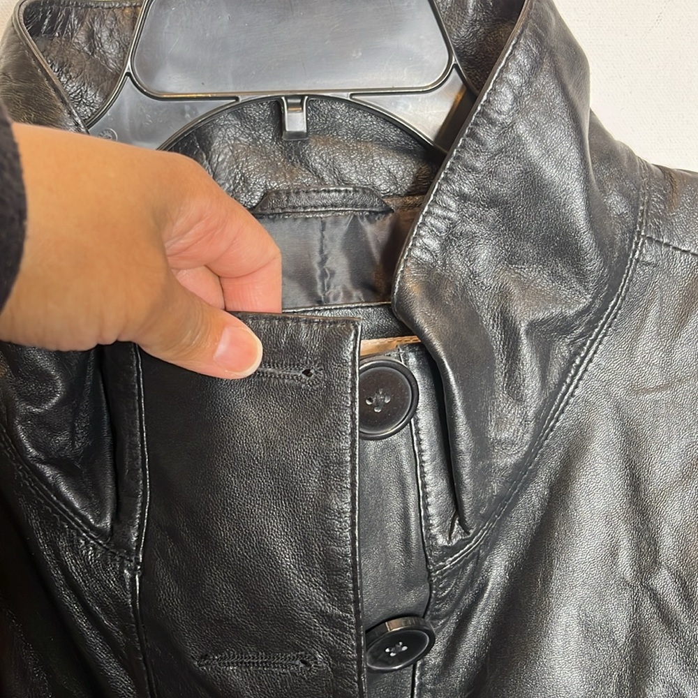 NWT WOMAN WITHIN Genuine Leather Swing Coat SIZE 26/28 - Picture 6 of 9